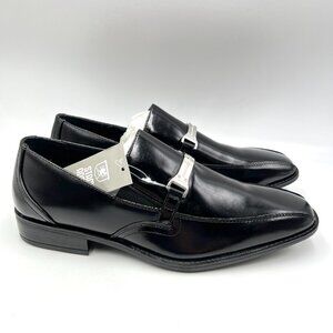 9W 9‎ WIDE WIDTH Stacy Adams Adrian Black Leather Horsebit Loafers Dress Shoes